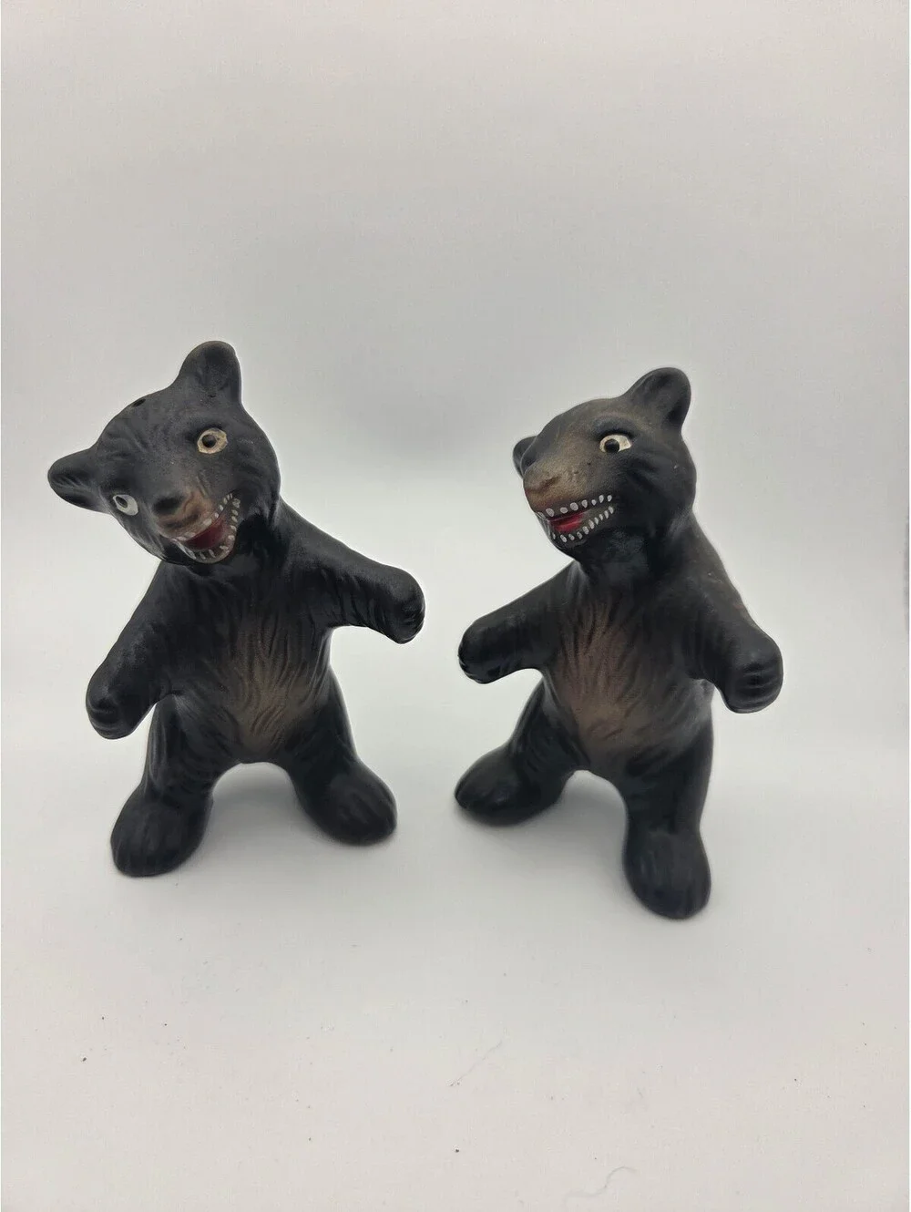Vintage MCM- Ceramic Hugging bear shakers complete- Japan